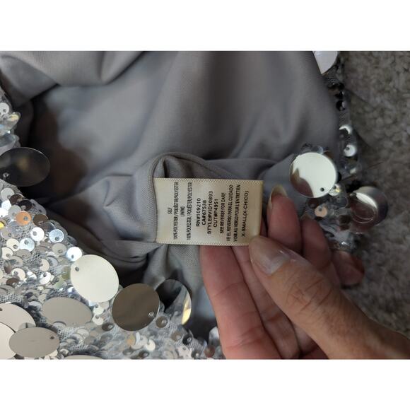 Sequin Silver Mini Dress - Picture 5 of 6